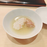 すし 良月 - 毛蟹をすっぽんの出汁でしゃぶしゃぶ