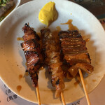 やきとん 宮ちゃん - レバーひもはつ（3種各150円）