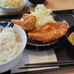 Matsuya - ロースかつ＆本格唐揚げ定食（ライス特盛）