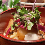 炭焼 おかげさん - いぶりがっこポテサラ