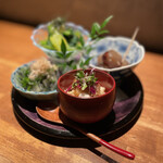 炭焼 おかげさん - 惣菜四点盛り