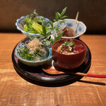 炭焼 おかげさん - 惣菜四点盛り