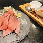 Sobasakaba Sobade Chokotto - コース料理：蕎麦屋のローストビーフ