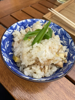 織田薪軽井沢はなれ - タケノコご飯。深川メシは撮り忘れw