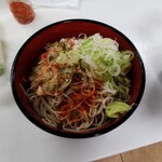 すかや 本店 - ワタシの汁無し天ぷら蕎麦大盛り  汁かけ前