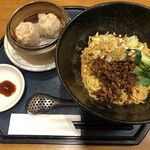 中華厨房 たんたん - 担々麺セット(汁なし担々麺)② しゅうまいと杏仁豆腐を選択　1,200円