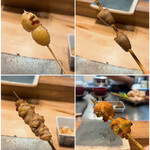 Yakitori Sora - 稲垣名古屋コーチン10本コース 7000円
                        半熟うずらの昆布醤油漬け
                        丸ハツ
                        せせり
                        肩肉のねぎま