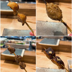 焼鳥 空 - 稲垣名古屋コーチン10本コース 7000円
                                ソリレスとアカ
                                セセリと手羽元のつくね
                                霜降りの砂肝
                                知多市しいたけ屋平松さんの原木しいたけ