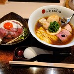 入鹿TOKYO 六本木 - 特製ポルチーニ醤油らぁ麺＆ローストビーフ丼
