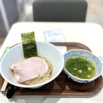 Tanrei Ramen Tsuchinotomi - 鴨×鶏出汁 濃厚かつお昆布水つけ麺（塩）¥950