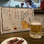 炙りと日本酒 小福 - 最初はビール