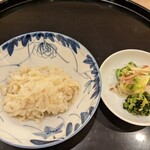 Nori Hide - お食事　筍ご飯と香の物