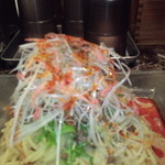 175°DENO担担麺 - 冷汁担々麺（汁無）　９００円　痺れるの上のアップ　【　２０１３年８月　】