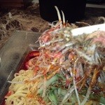 175°DENO担担麺 - 冷汁担々麺（汁無）　９００円　すごく痺れるの長ネギなど　【　２０１３年８月　】