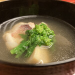 Kyou Kaiseki Minokichi Takeshigerou - 椀物　丸仕立て、甘鯛、筍（菜の花、露生姜）