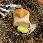 Kyou Kaiseki Minokichi Takeshigerou - 先付　自家製胡麻豆腐、生雲丹