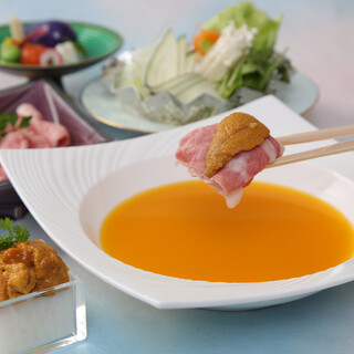 黒毛和牛のうにしゃぶ会席