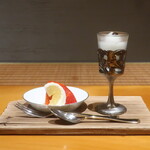 日本料理 幸庵 - マンゴーと大根のソルベ 豆の味噌漬け乗せ