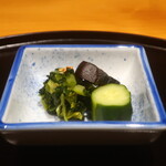 日本料理 幸庵 - からし菜、胡瓜、茄子の奈良漬け