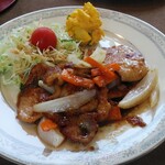 ごはんのお店 えい美 - 豚肉の生姜焼き（小松から来られたお客様のをパチリ）