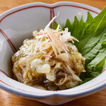 Wasabi dressing with whelk shellfish