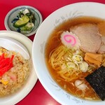 こまつや - ラーメン&半チャーハンセット