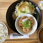 ホームハヤブサ - 日替わり定食　唐揚げのおろし出汁かけ　ご飯大盛り