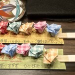 焼肉 拍手喝采 - 箸入れメッセージ