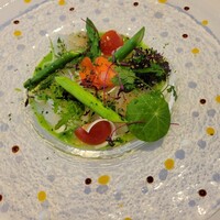 リストランテブレッツアディマーレ - スナップえんどうのソースが美味しいカルパッチョ