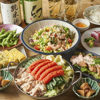 We are proud of our mentaiko Motsu-nabe (Offal hotpot)! Banquet course starts from 3000 yen!