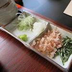 蕎麦cafe もなてしお - 薬味は別添えがよいです。