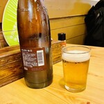 つくしんぼ - 瓶ビールはキリンラガービールの大瓶