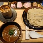 中華蕎麦 とみ田 - つけめん（中）250g　1,500円 + 特選全部乗せ（焼売）1,200円
