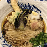 麺家 幸先坂 - 冷製　全粒粉　大海老天おろし麺