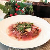 スカイラウンジ トップ オブ ヒロシマ - はまちのカルパッチョ