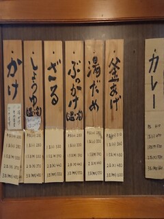 上野製麺所 - メニュー
