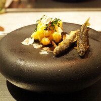 Cuisine SHINGO 日本橋 - 稚鮎ととうもろこし