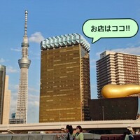ラ・ラナリータ - 浅草方面から見た外観。ビールジョッキをモチーフとしたビルの最上階、泡の部分にお店があります
