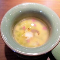 松石 - スープ　あおさ海苔 つぶ貝 紅芯大根