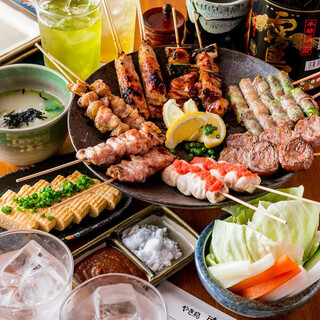絶品串焼きを満喫できる、飲み放題付きコース