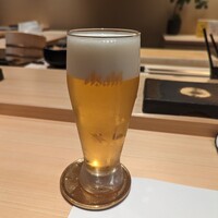 渋谷 すし仙 - まずはビアーで乾杯