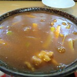 大むら - カレー南蛮蕎麦 750円 半ライス 150円