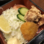 Kajiya bunzou - 文蔵御膳の白身魚のフライと鶏もも唐揚げ