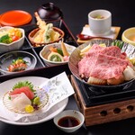 Matsusaka beef Sukiyaki and sashimi set
