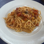 トラットリア・イタリア - 豚肉と野菜のトマトソーススパゲッティ