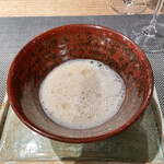 楽の蔵　レストランChez tomo. - きのこポタージュに多分トリュフオイル　最初はトリュフ　口にふくむときのこのお味が　たまりません