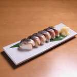 Grilled mackerel stick sushi