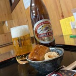 Sobadokoro Hoshizen - ビールと箸付け