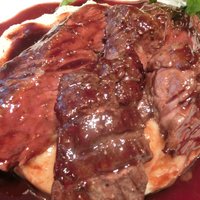 BISTRO DOUBLE - 牛バベットステーキ赤ワインソース 1700円