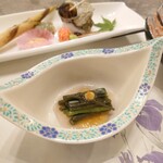 大沢温泉 山水閣 - 山菜おひたし。